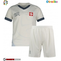 Otroške Nogometnih dresov Švica Gostujoči EP 2024 Kratki rokavi (+ hlače)